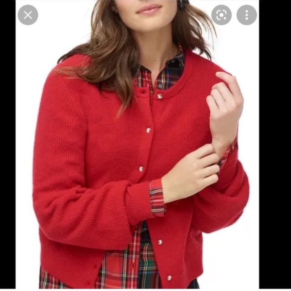 Jcrew Ribbed Cardigan with Jeweled Buttons - Picture 10 of 11